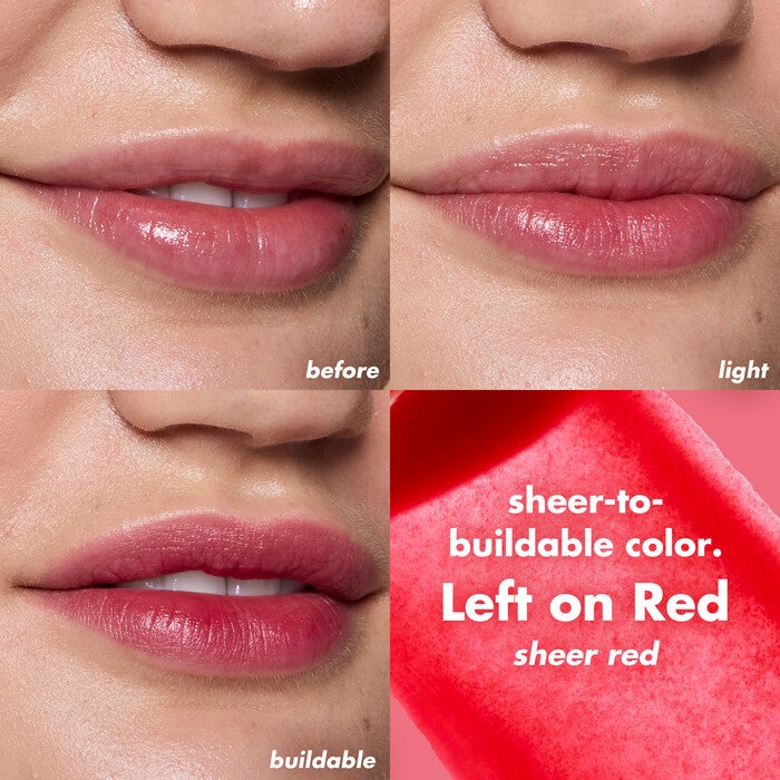 Left on Red Sheer For It Lip Tint Buildable Coverage