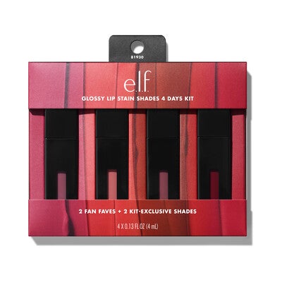 Glossy Lip Stain Shades 4 Days Kit,  e.l.f. Glossy Lip Stain 4 Days Lip Kit
