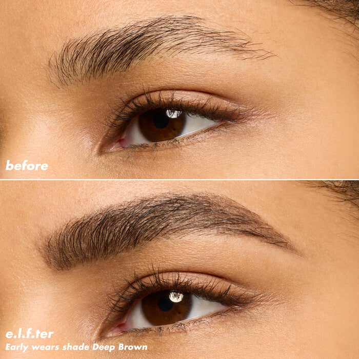 Eyebrows Before and After Applyig Micro-Fine Brow Pencil