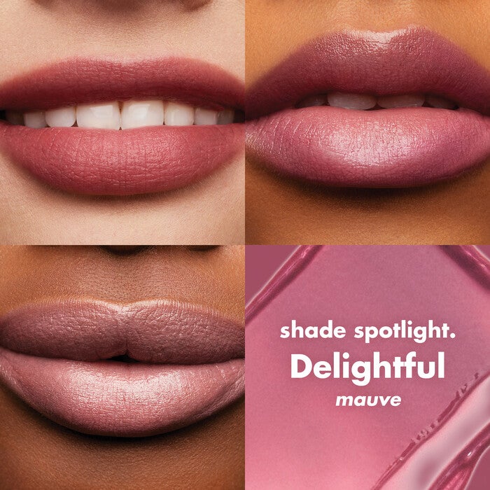 Delightful Mauve Lip Shine on Lips
