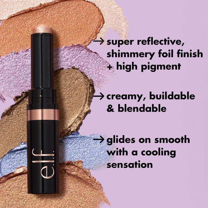 Metallic Eyeshadow Stick is Super Reflective, Shimmery Foil Finish, with a High Pigment Finish
