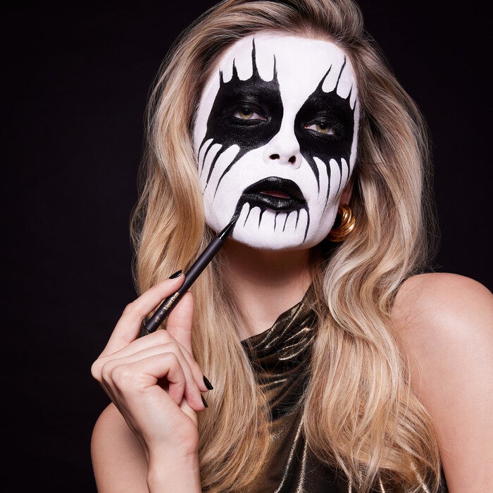 Corpse Paint Model Using No Budge Black Waterproof Eyeliner Pen