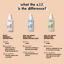 e.l.f.'s Setting Spray and Mist Comparison Chart