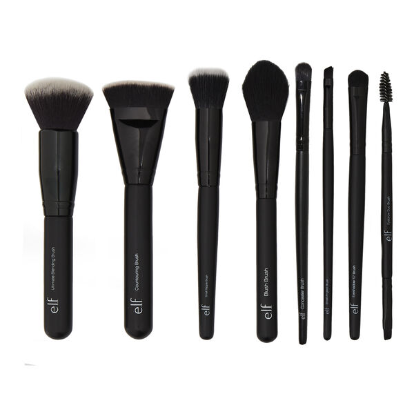 This 8-piece brush set has all the tools needed to achieve makeup artistry. You can use these professional brushes to perfectly blend, contour, shadow, conceal, line, and highlight. Included:1 Ultimate Blending Brush1 Eyeshadow "C" Brush 1 Contour Brush1 Concealer Brush1 Small Angled Brush1 Eyeshadow Dup Brush1 Small Stipple Brush1 Blush Brush e.l.f. Cosmetics 8 Piece Face Brush Set. e.l.f. Cosmetics 8 Piece Face Brush Set. All e.l.f. products are Vegan and Cruelty Free