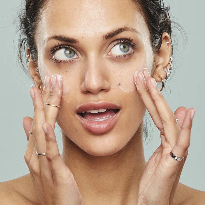 Applying Holy Hydration! Fragrance-Free Face Cream