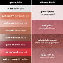 Clout Pout Lip Gloss Shade Chart