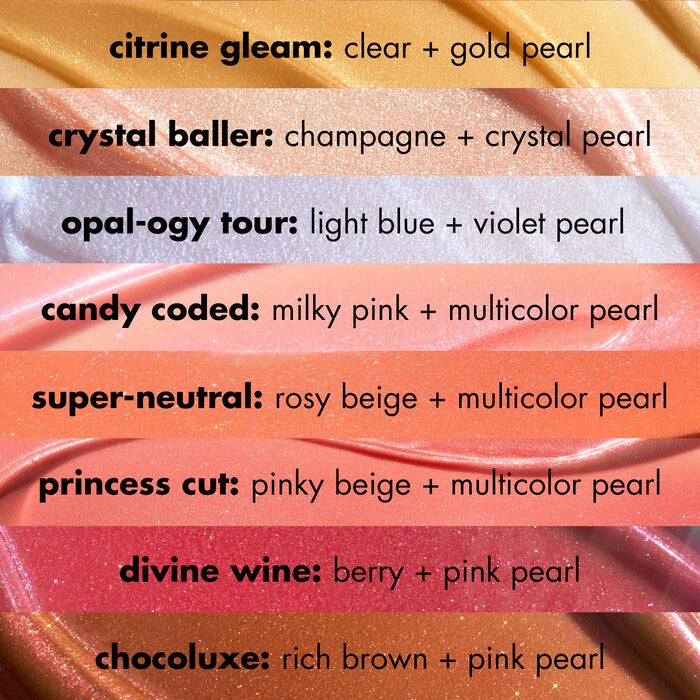 Glow Reviver Lip Oil Glimmer, Candy Coded - Milky Pink + Multicolor Pearl
