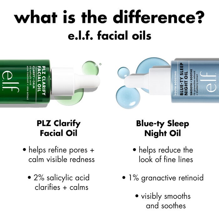 Comparison of PLZ Clarify Facial Oil vs Blue-ty Sleep Oil