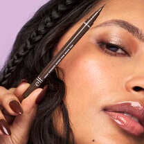 Model After Applying Holy Strokes Dark Brown Micro-Fine Brow Pen