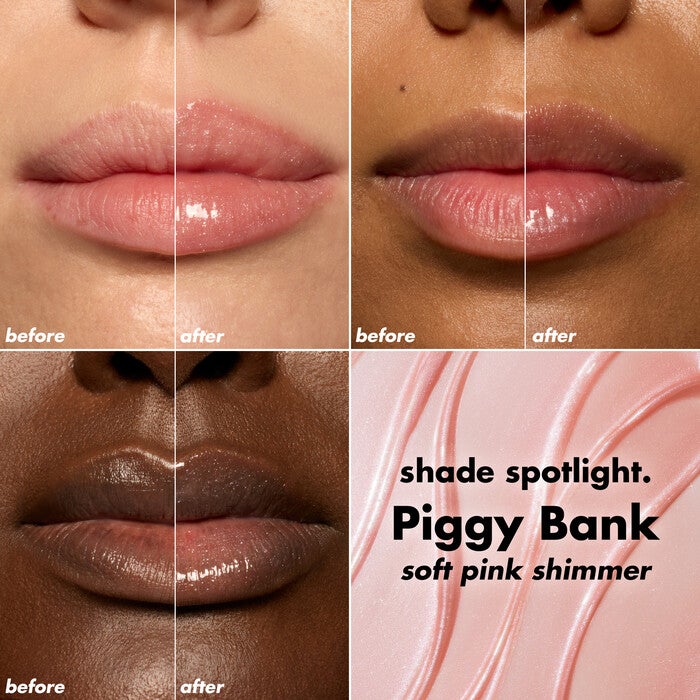 Plumping Lip Oil Piggy Bank Soft Pink Shimmer Lip Chart