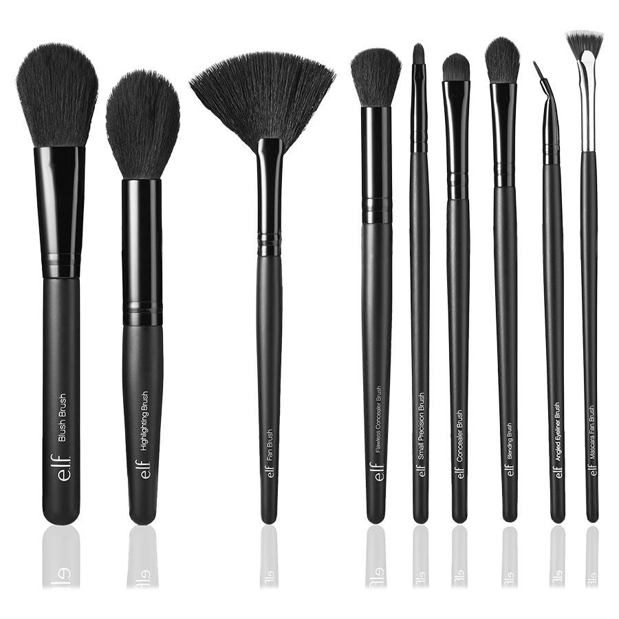 Best 19 Piece Makeup Brush Roll Set e.l.f. Cosmetics Cruelty Free