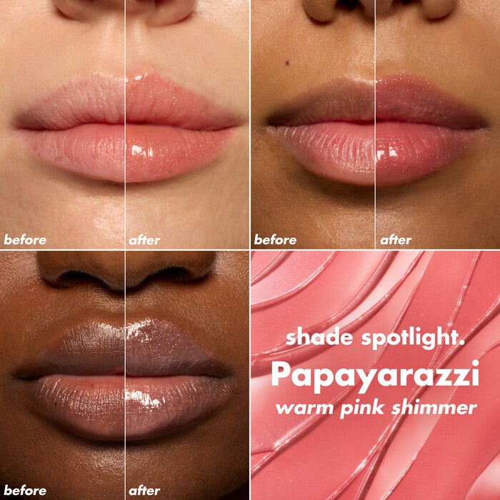 Warm Pink Shimmer Plumping Lip Oil Papayarazzi Lip Chart