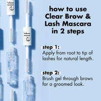 Brush Clear Gel Through Eyebrows & Apply Clear Mascara from Root to Tips of Lashes