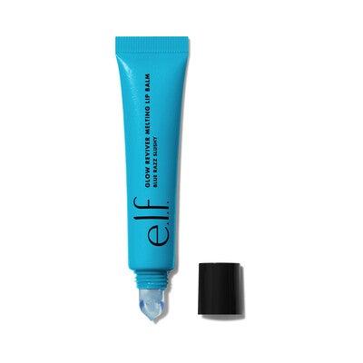 Glow Reviver Melting Lip Balm, new shade! Blue Razz Slushy - Sheer Bright Blue w/ Blue + Pink Shimmer e.l.f. Glow Reviver Melting Lip Balm - Blue Razz Slushy