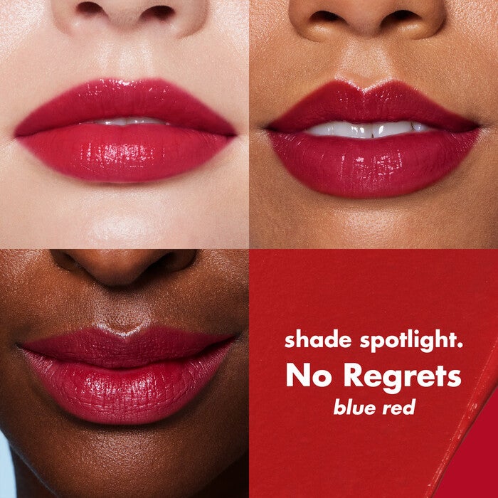 O FACE Satin Lipstick, No Regrets - Blue Red