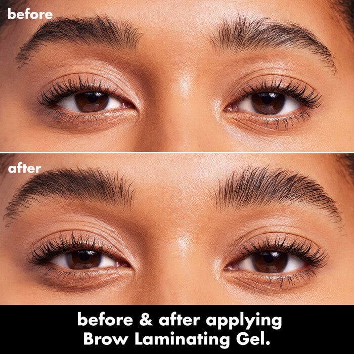 Before and After Applying Laminating Brow Gel