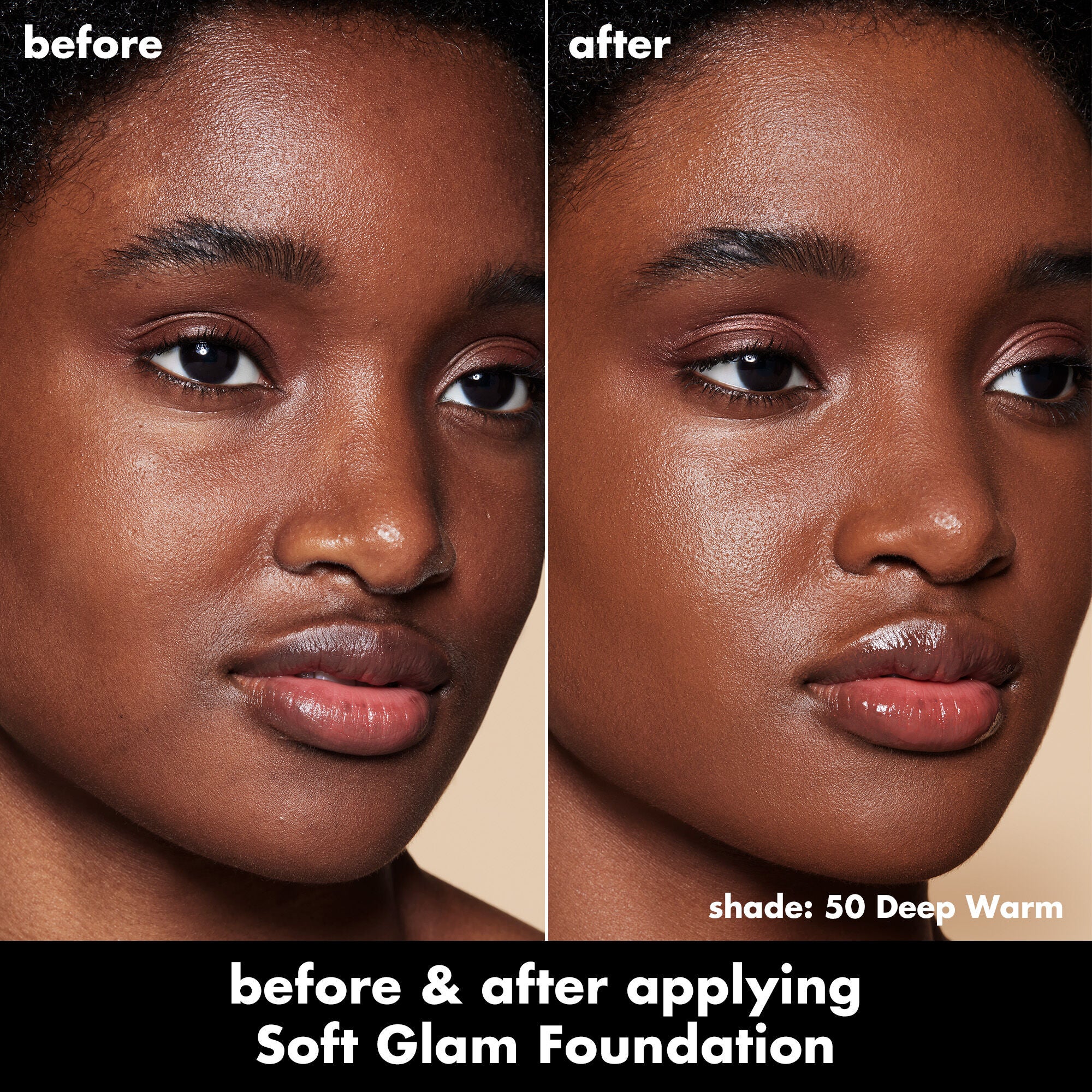 Soft Glam Satin Foundation, 50 Deep Warm - deep with warm undertones