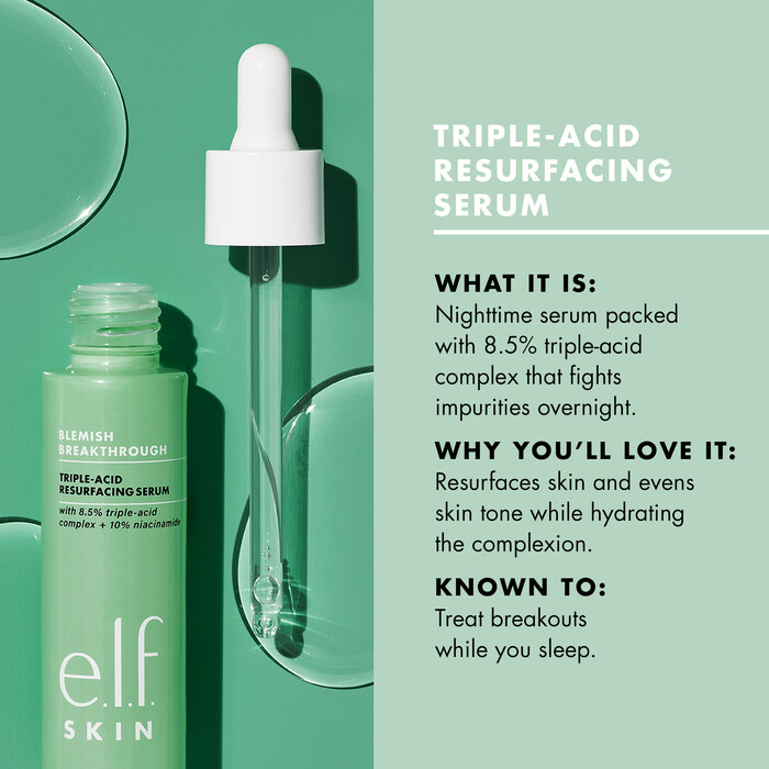 What it Is: Nighttime Serum with 8.5% Triple Acid that Fights Impurities