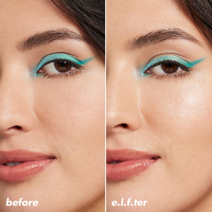 Before and After Using Power Grip Dewy Setting Spray