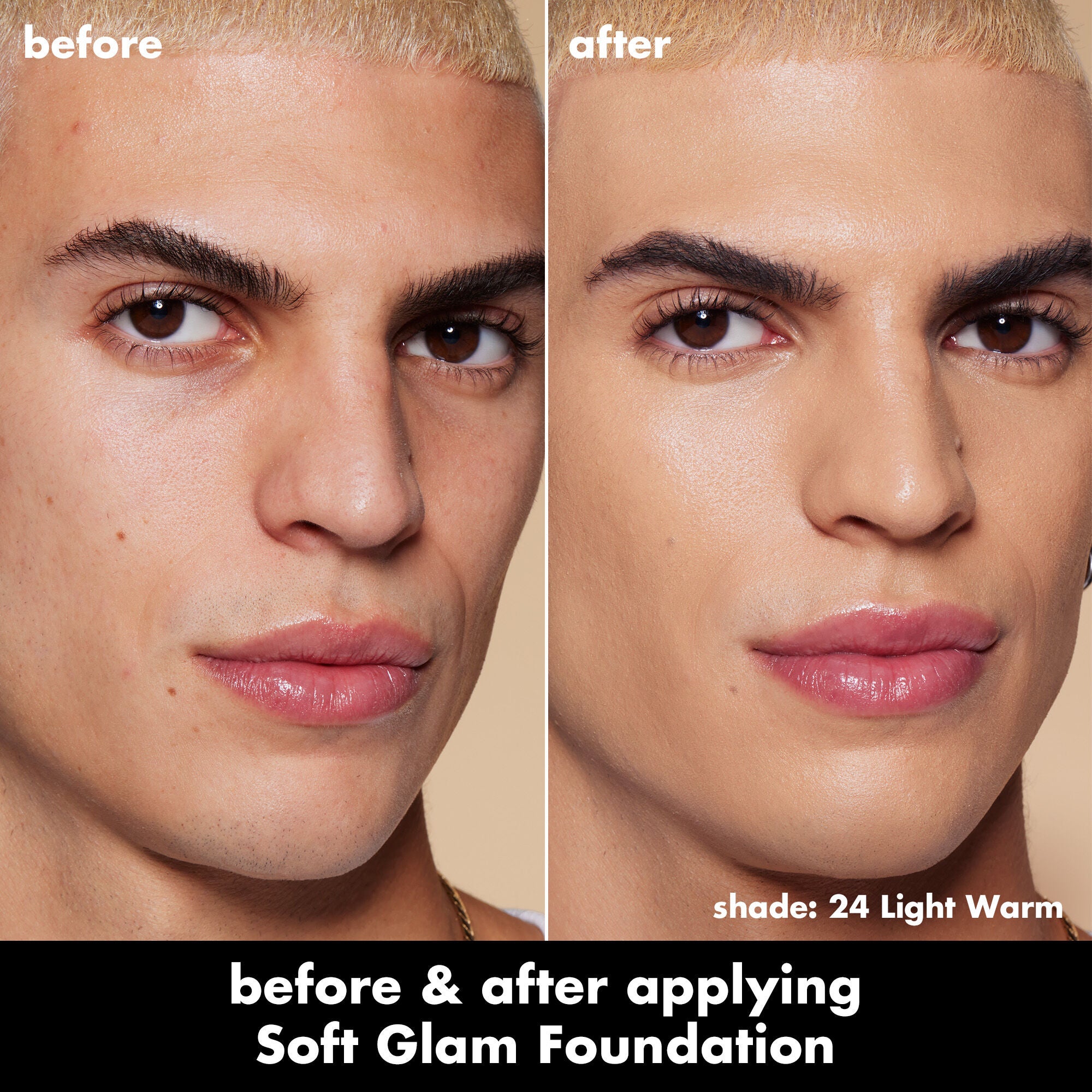 Soft Glam Satin Foundation, 24 Light Warm - light with warm undertones