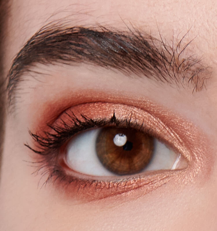 Close-up of eye with Eyeshadows on lid