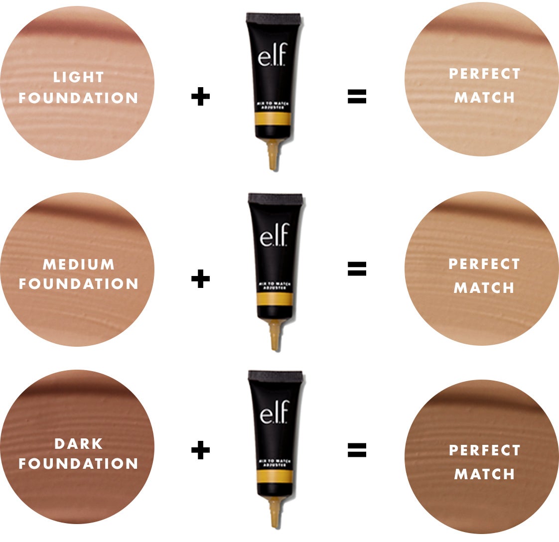 mix to match foundation undertone adjuster e l f elf foundation colour chart
