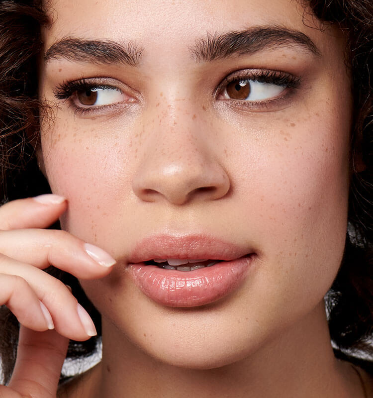 Girl posing with makeup on